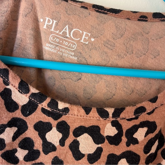 Girls Leopard Print Long Sleeve Dress Brown Black Animal Print Size 10/12 L - Picture 2 of 10